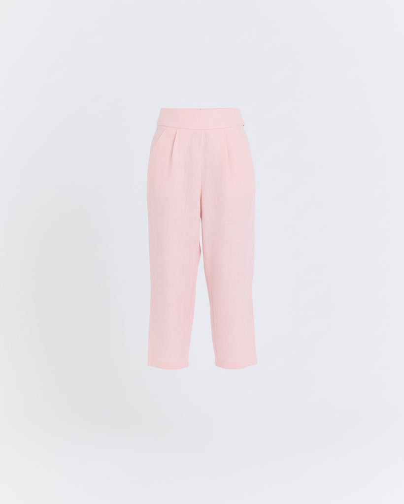 Pink pants on a light gray background