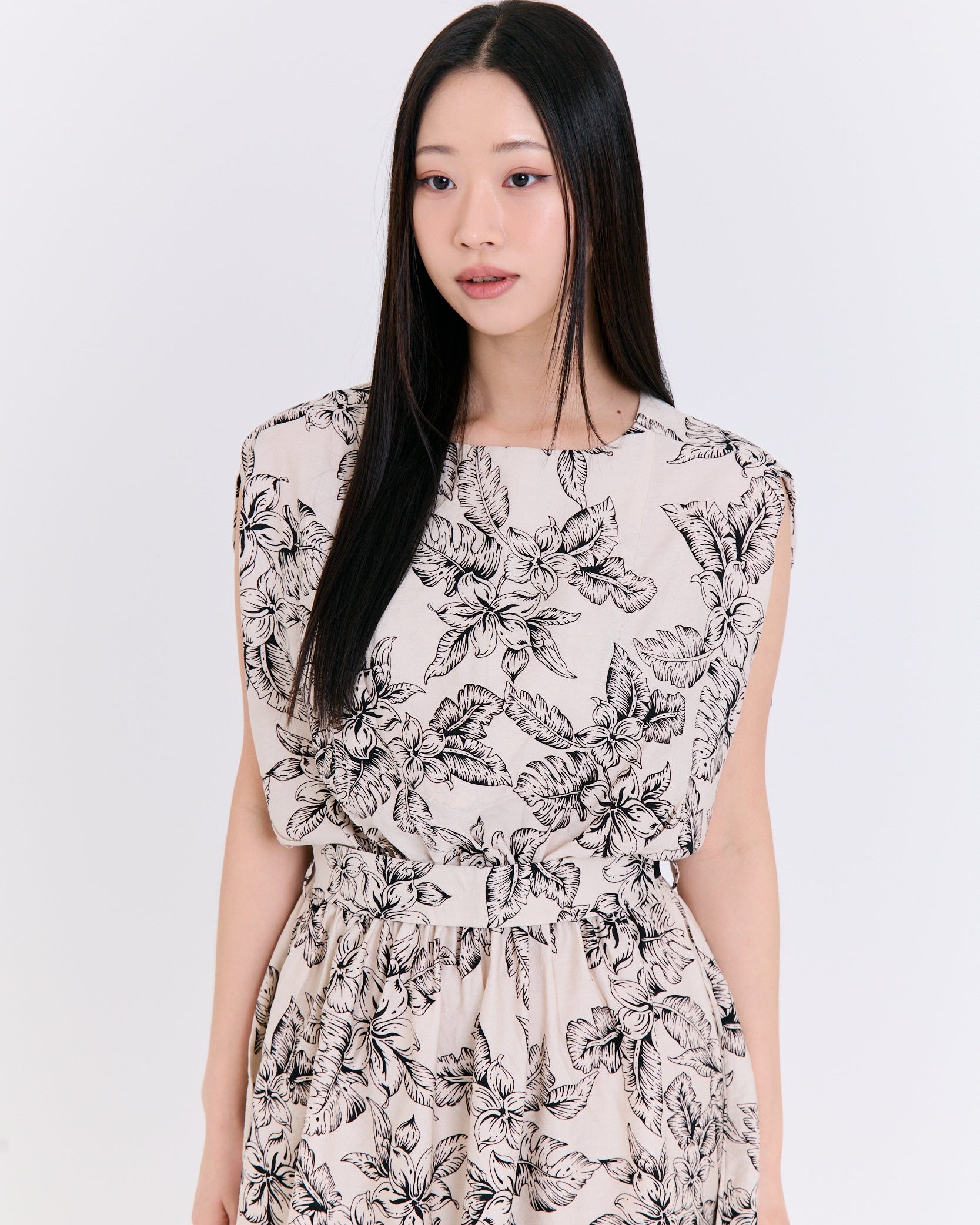 Antique Botanical Garden Dress (Beige)