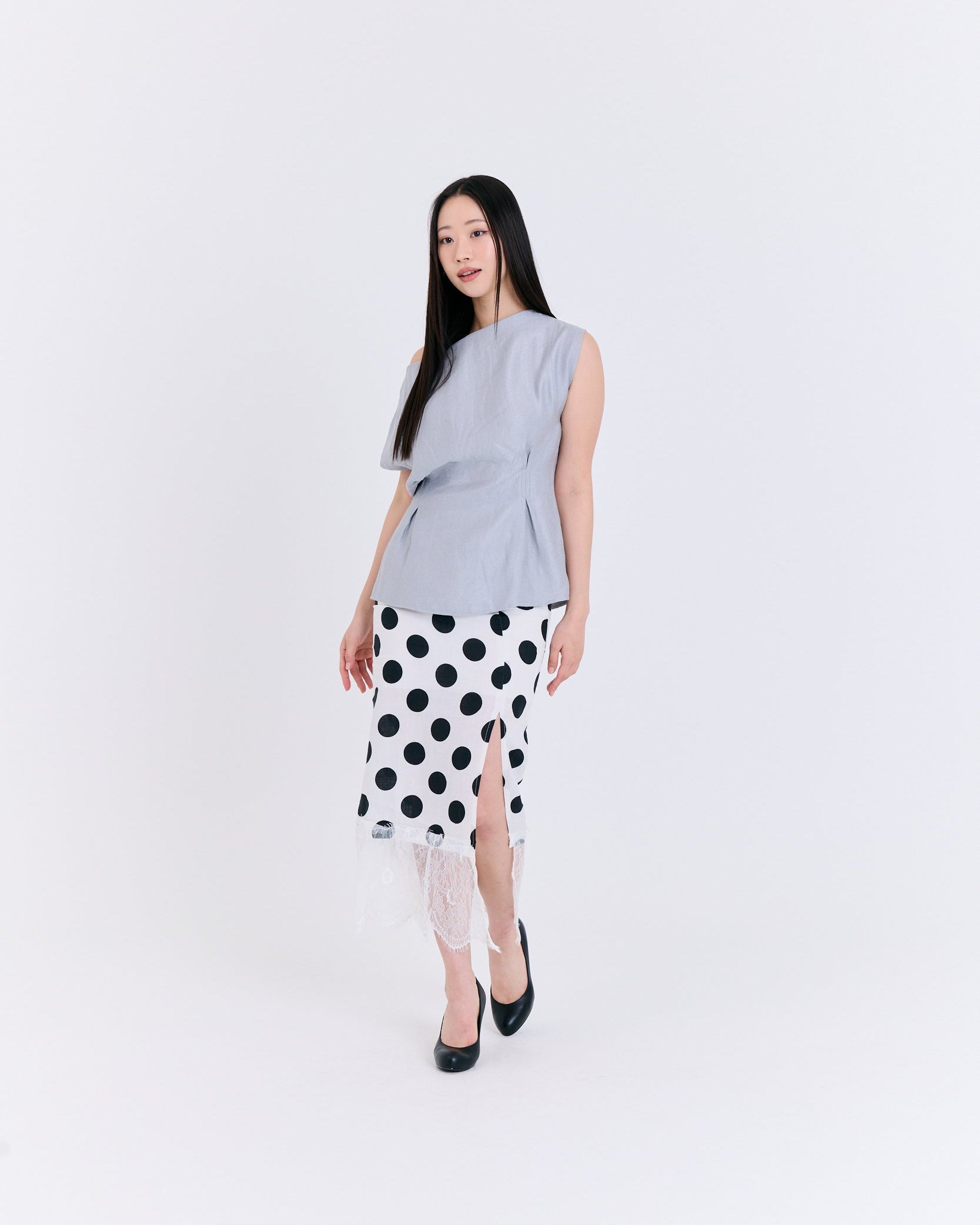 Graceful Polka Dot Lace Skirt