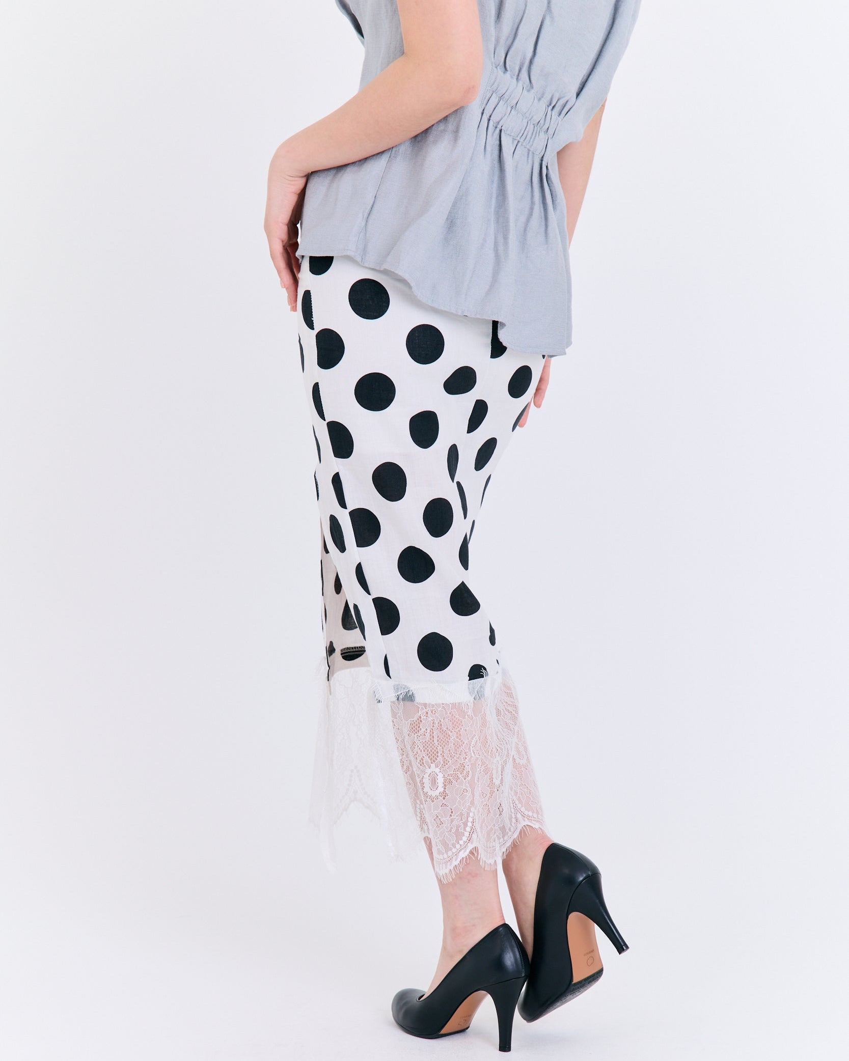 Graceful Polka Dot Lace Skirt