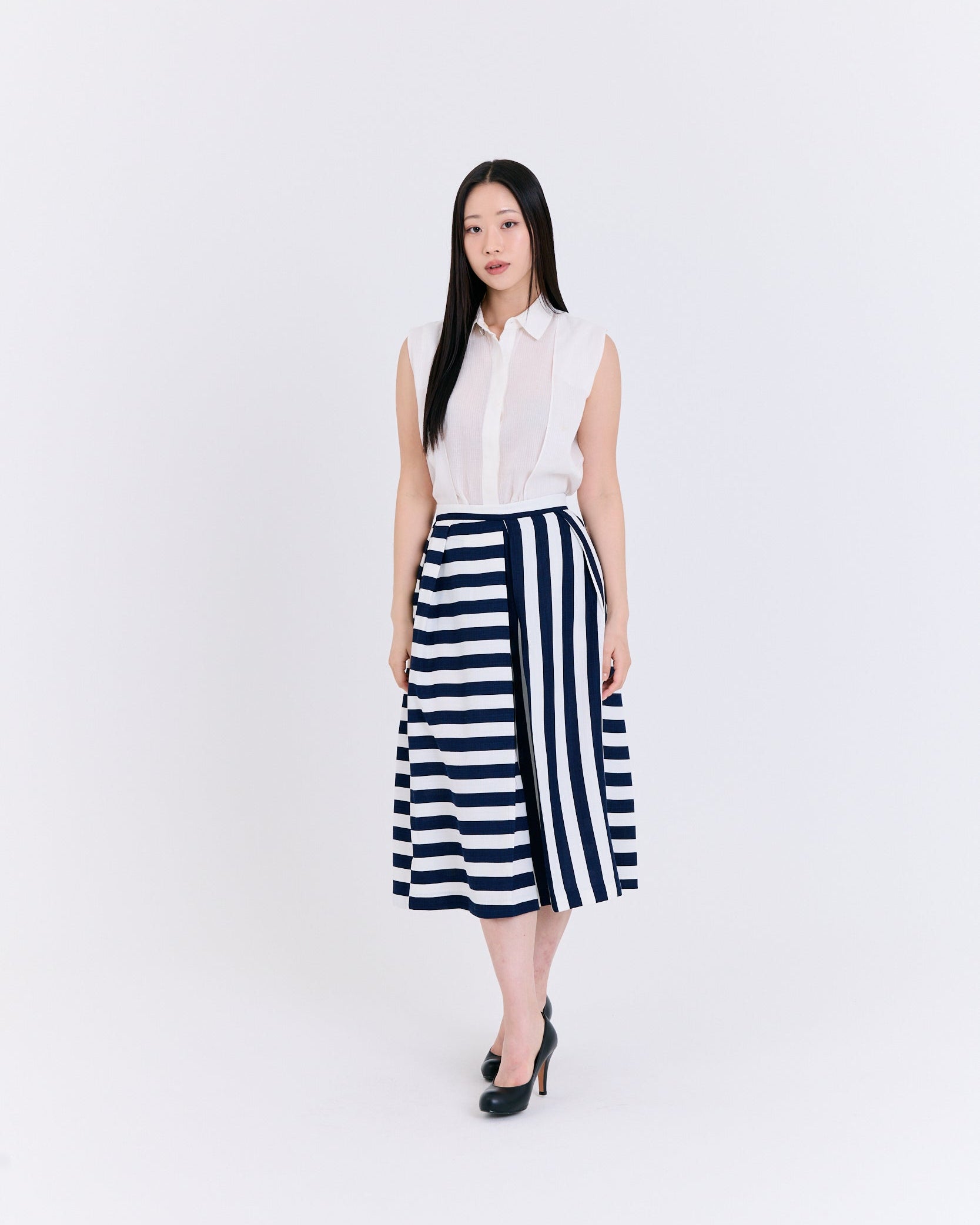Stripe-A-Line Culottes (Navy/White)