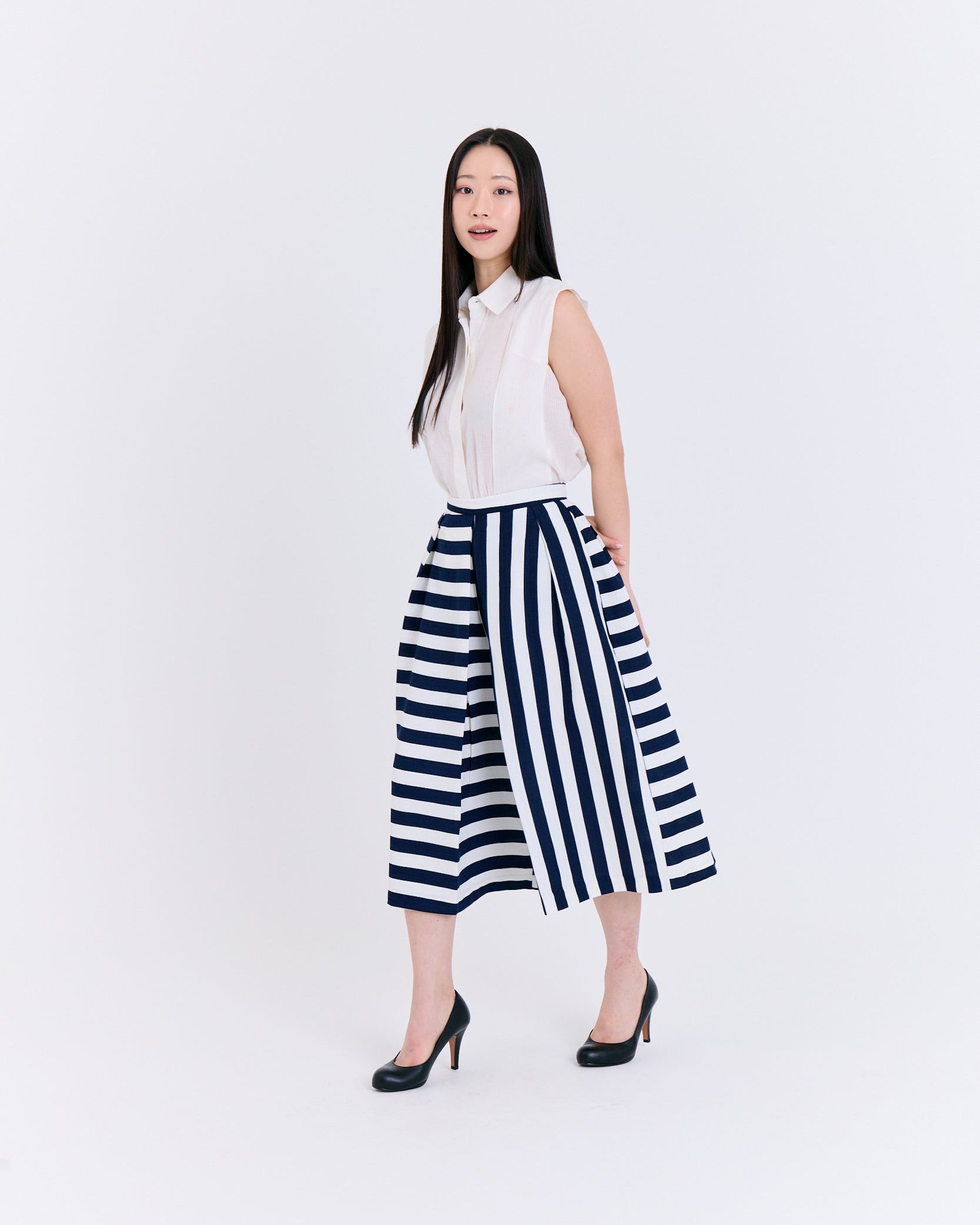 Stripe-A-Line Culottes (Navy/White)