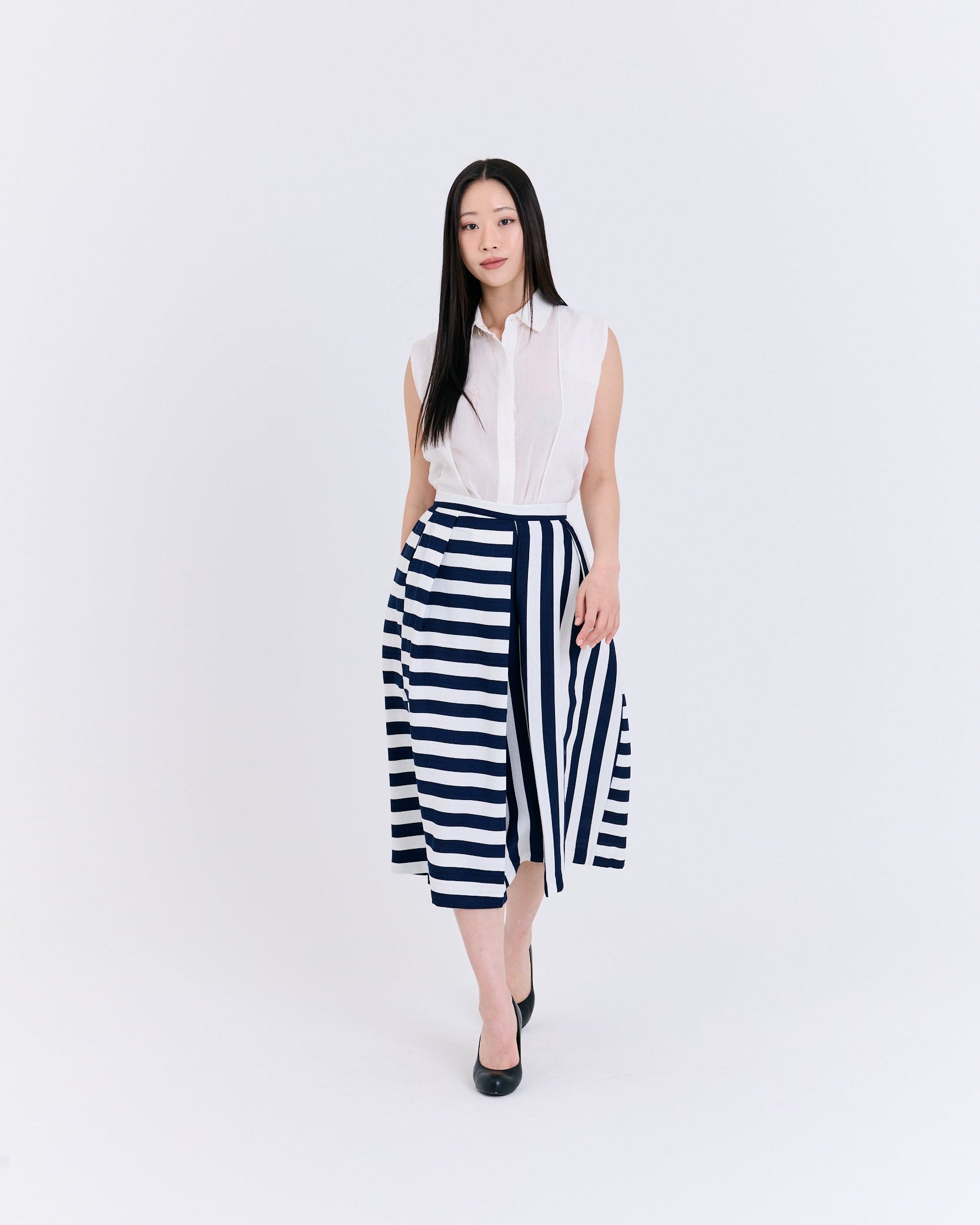 Stripe-A-Line Culottes (Navy/White)
