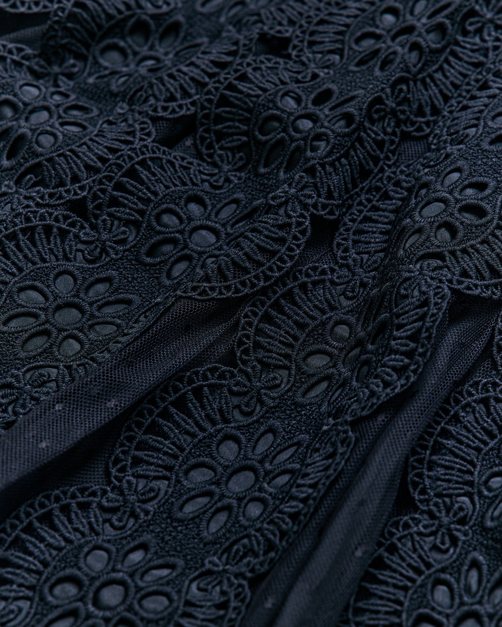 Midnight Noir Tiered Lace Skirt