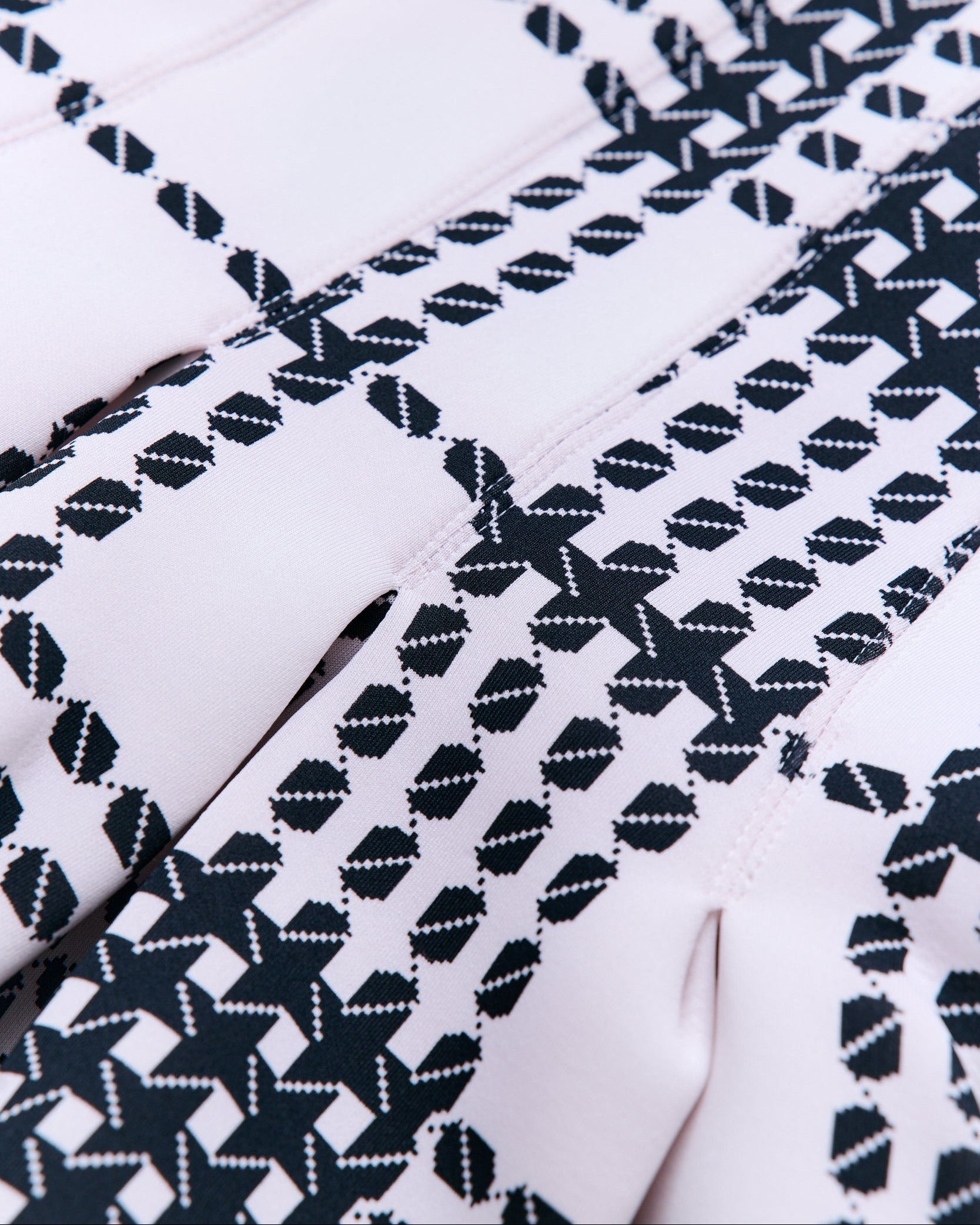 Monochrome Textured Check Fit & Flare Dress (Black/White)