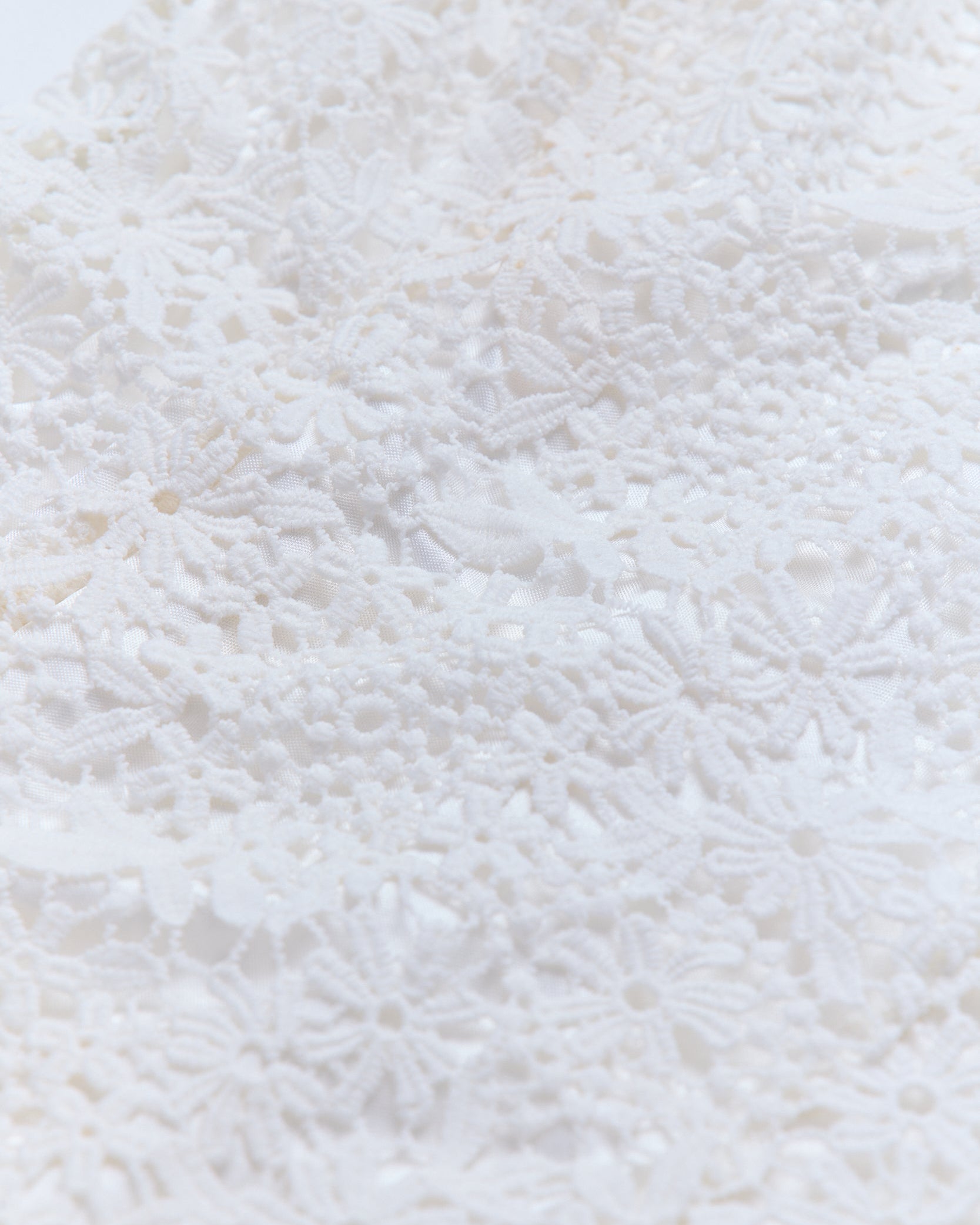 Ethereal Floral Lace Mermaid Dress (White)