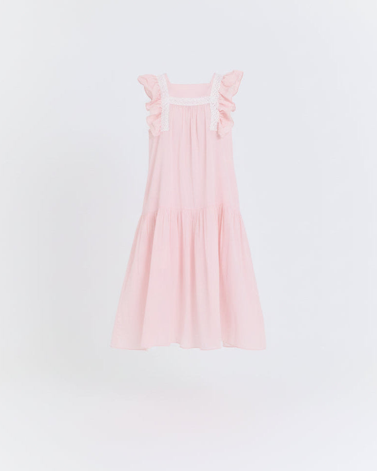 Pink dress on a light gray background