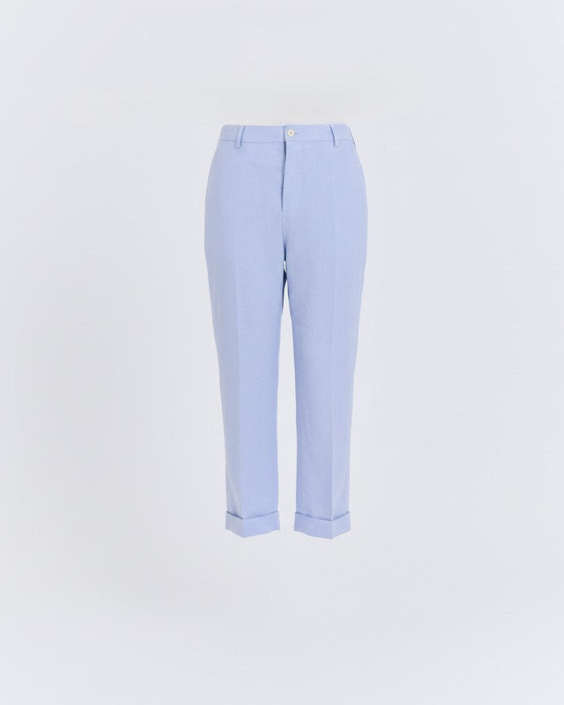Light blue pants on a white background