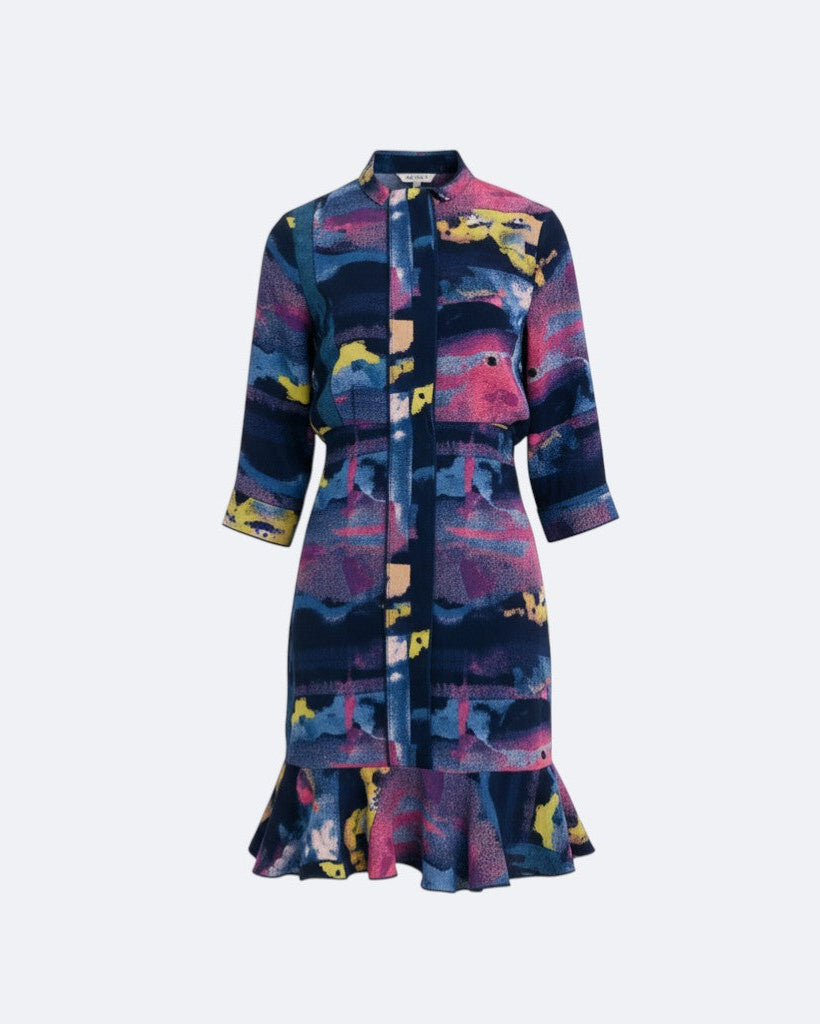 Colorful patterned dress on a white background