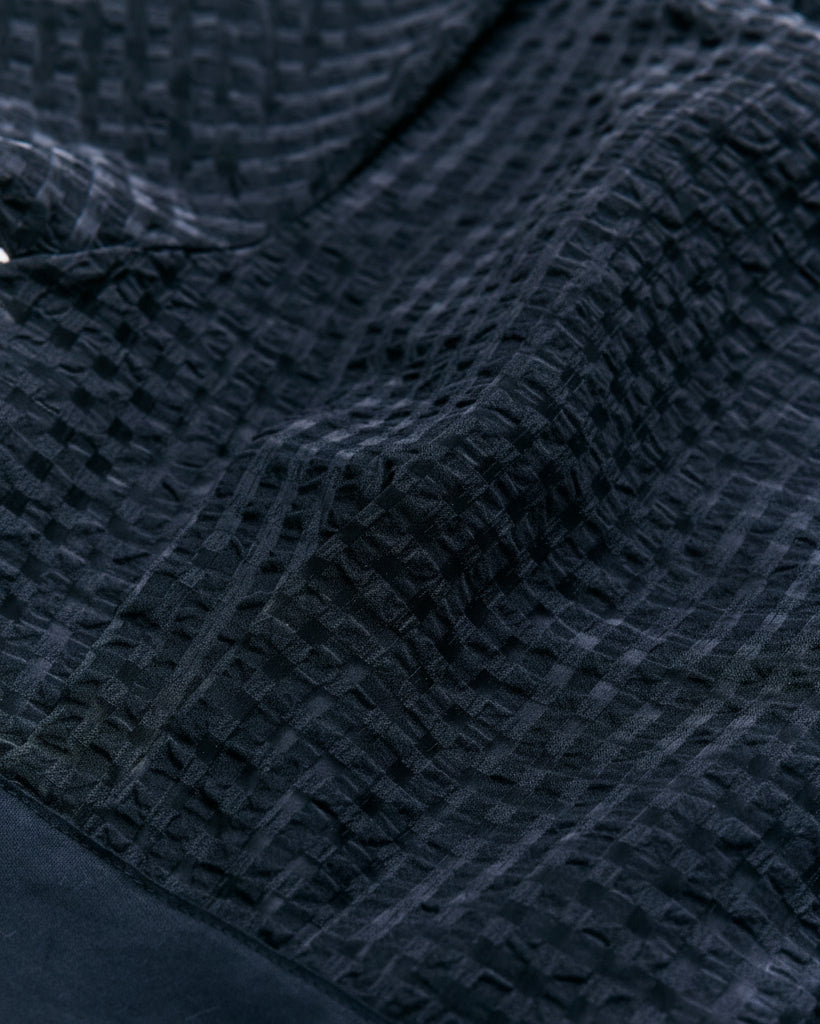 Black Mesh Texture Tiered Mini Dress (Black)