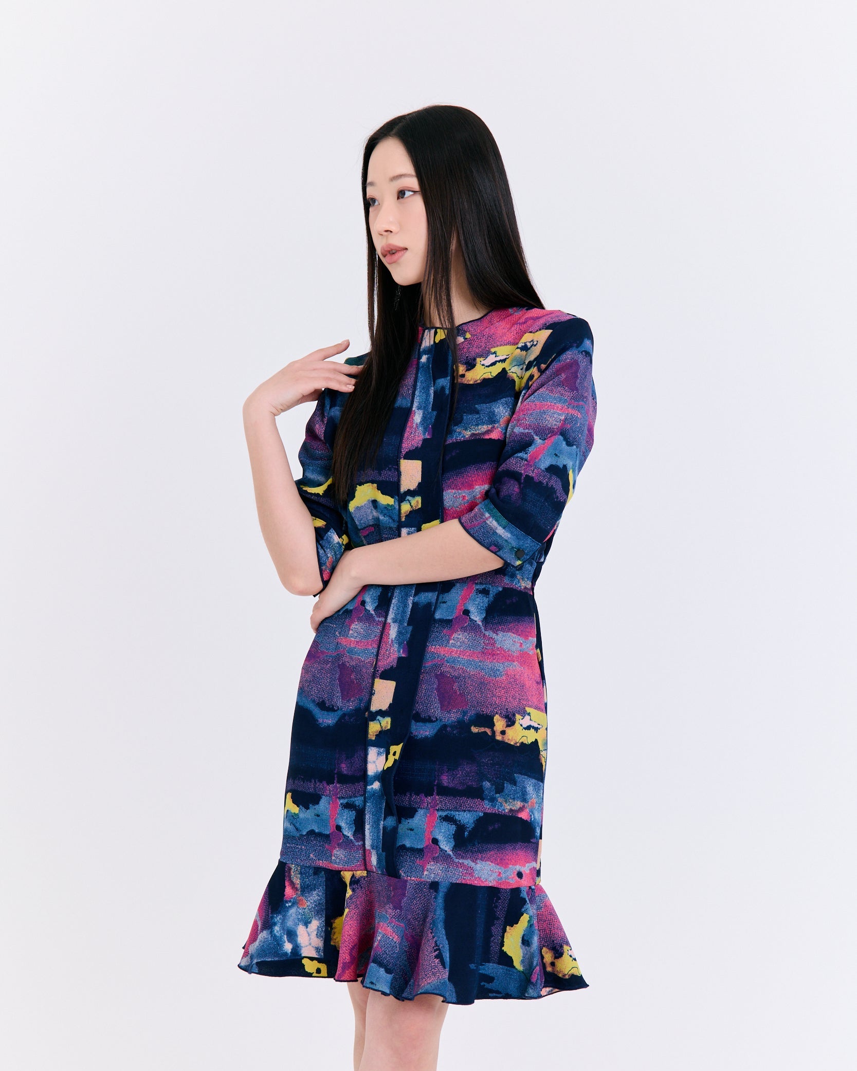 Twilight Abstract Painterly Dress