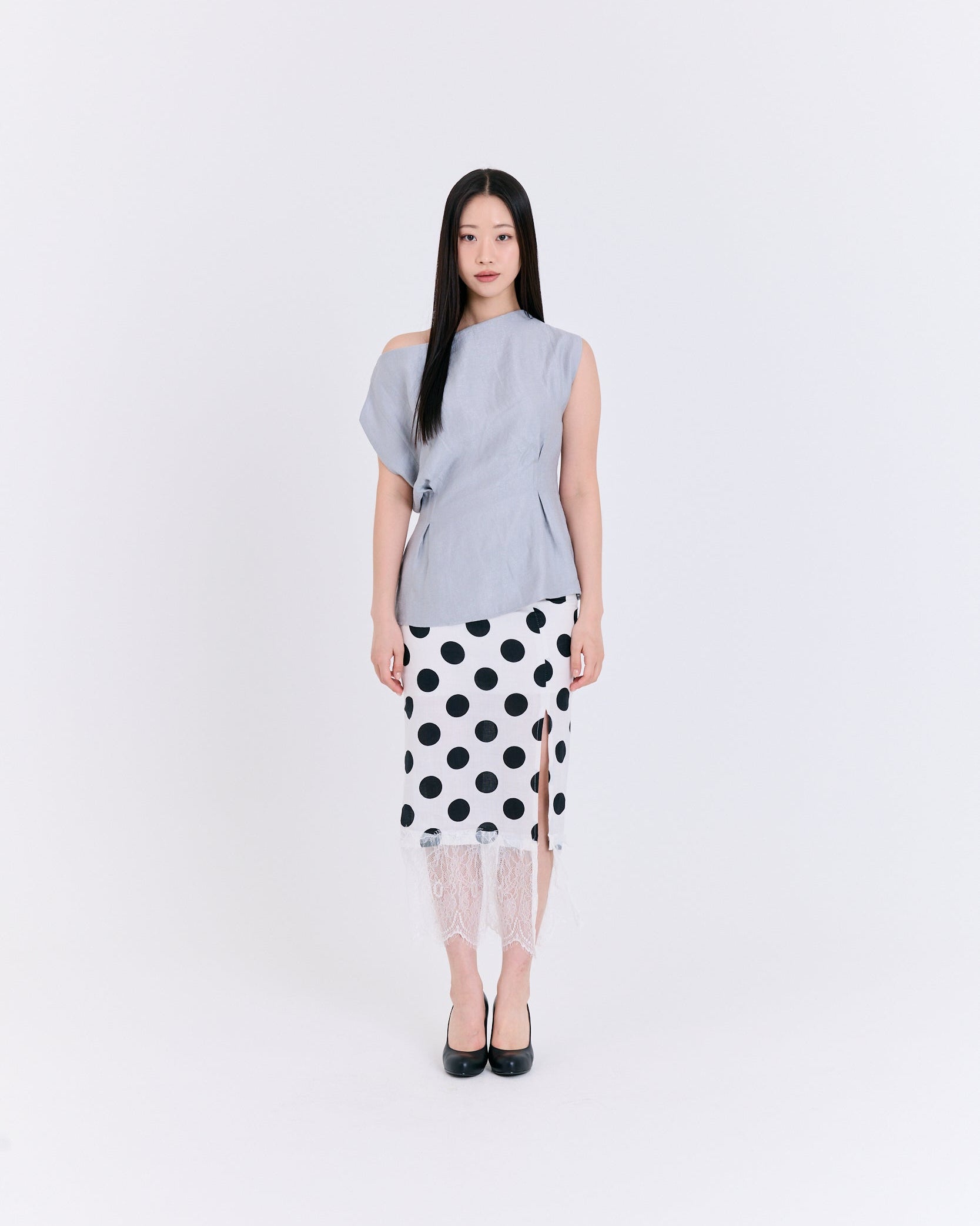 Graceful Polka Dot Lace Skirt